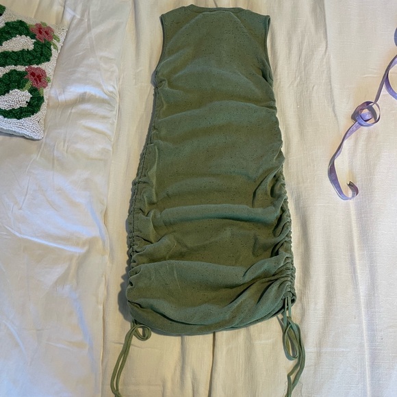 Lioness Ruched Dress in color sage - Picture 4 of 4